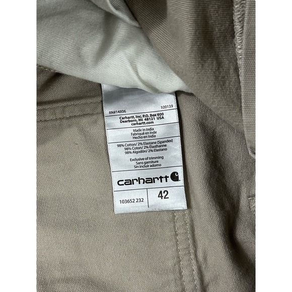 Carhartt‎ Rugged Flex Relaxed Fit Men Khaki Work Shorts Size 42 - Picture 4 of 6